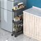 Tier Rolling Cart with Wheels,Slim Storage Cart,Narrow Storage Cabinet,Under Desk Storage,Rolling Utility Cart Storage Organizer for Office Bathroom Kitchen Laundry Room Narrow Places, Black